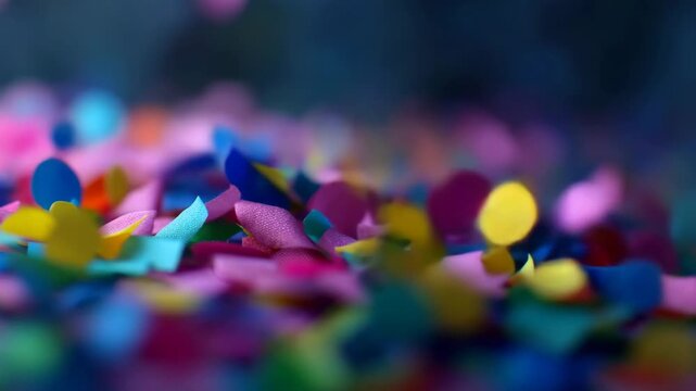 Vibrant colorful confetti scattered on a festive background for celebrations and parties