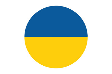 Ukrainian flag in a circle simple vector illustration of national symbol isolated on white background