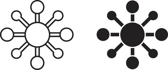 Vector atom molecule icon illustration for science and technology design eps silhouette