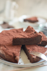 home made dark chocolate brownies 