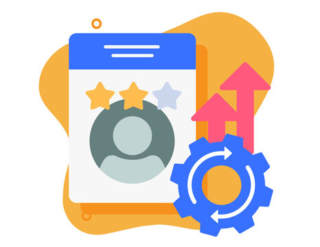 Skills improve icon, quality self growth vector, internship trainee level up enhancement illustration, expert rank rating position boost, career score performance increase, professional development