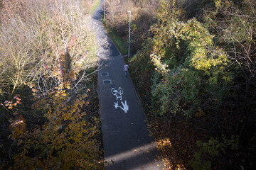 Pedestrian and bicycle path, sports and recreation.
