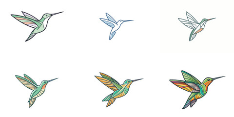 A seamless vector pattern featuring a colorful collection of flying bird silhouettes for nature and decoration design