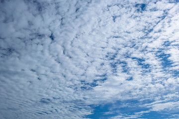 秋の空　雲が多い日の青空と雲11