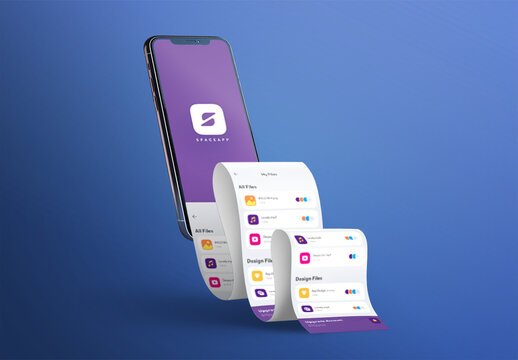 Mobile Long Scroll Screen, Editable Mockup Template.