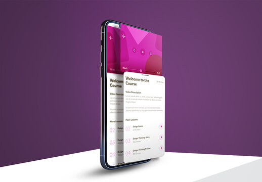 Mobile UI/UX feature and video section Highlighting, Editable Mockup Template.