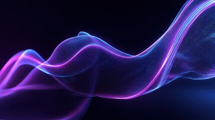 Colorful light waves create a dynamic and vivid display against a dark background, showcasing an abstract digital art design that captivates the viewer