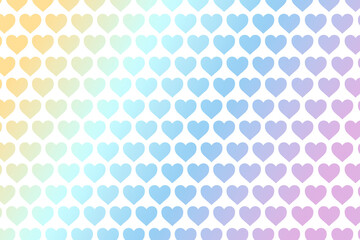 Hearts pattern gradient effect pastel colors light blue sky blue purple fuchsia powder pink grey white background. Romantic graphic resource delicate design projects