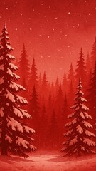 Obraz premium Serene red forest landscape mobile wallpaper