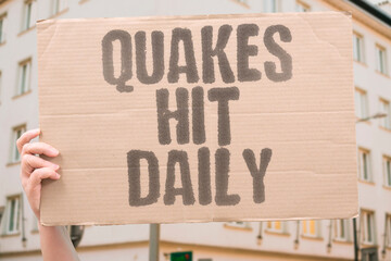 "Quakes Hit Daily" Repeated seismic events shake region causing ongoing infrastructure concerns. SEISMIC. EARTHQUAKES. TREMORS. DISASTER. FREQUENCY.