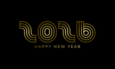 Obraz premium 2026 happy new year luxury golden art deco text design, stylish numbers festive celebrations and greeting cards Vector Happy new year 2026 design. 2026 logo text design.