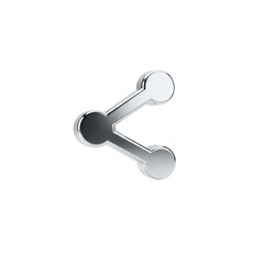 Silver Share Icon Symbol on Black Background social media sharing