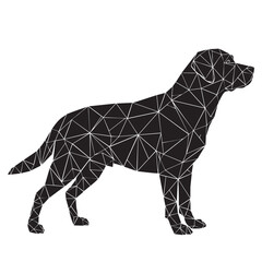 Geometric Low Poly Dog Silhouette - Abstract Pet Design