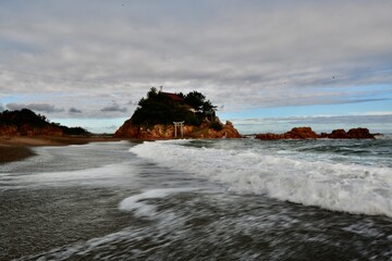 山口県の観光地の奇岩の須佐ホルンフェルス