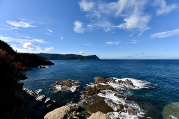 山口県の観光地の奇岩の須佐ホルンフェルス