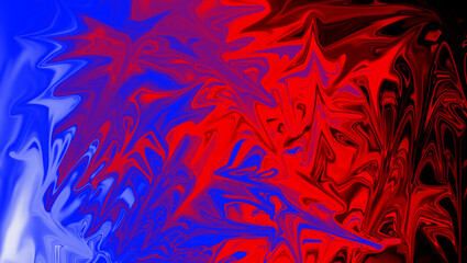 Explosive blue and red liquid marble abstract, featuring dynamic swirling movements for a high-energy, contrasting background; this image for graphic design, UI, UX. 