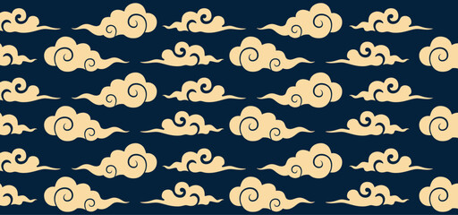Traditional Chinese Lucky Cloud Seamless Pattern