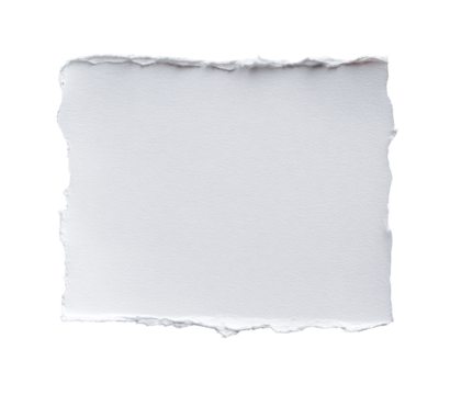 White ripped paper square