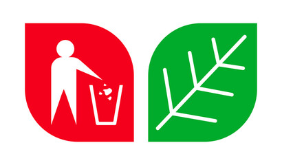 Clean green environment symbol icons on white background, vector illustration