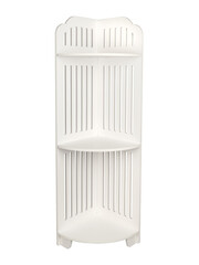 White Corner Cabinet Organizer – Compact Vintage Provence-Style Storage Shelf