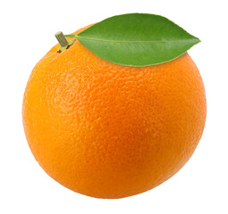 Orange fruit with leaves isolated, transparent PNG, PNG format, Fresh oranges