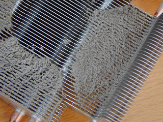 Computer cooler in dust.
