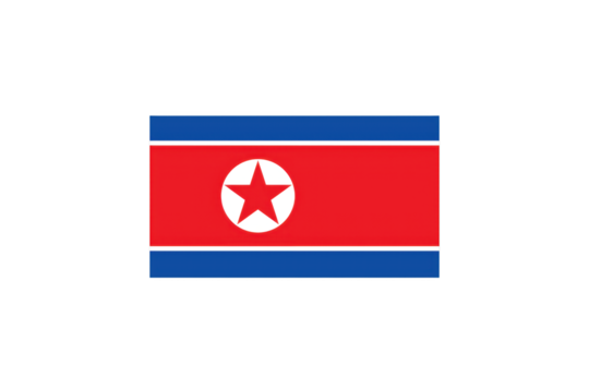 National flag of North Korea on transparent background