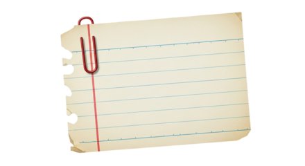 Blank Note Paper with Red Clip Isolated on Black Background Reminder Ideas Office Supplies Scrapbook Template Notepad