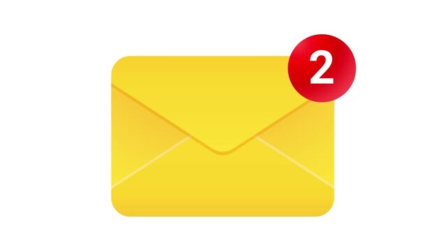 Incoming Messages Notification Animation, White Background