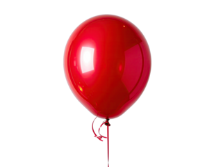 A Single Shiny Red Balloon Isolated On A Black Background With Studio Lighting And A Small String Attached Creating A Festive And Celebratory Mood