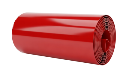 Red Rolled Material Design Rendered Shiny Modern and Streamlined Surface Perfect for Backgrounds Tech and Industrial
