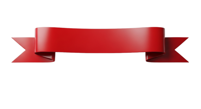 Elegant Red Ribbon Banner Isolated on Black Graphic Element Decoration Announcement Celebration Promo Scroll Header