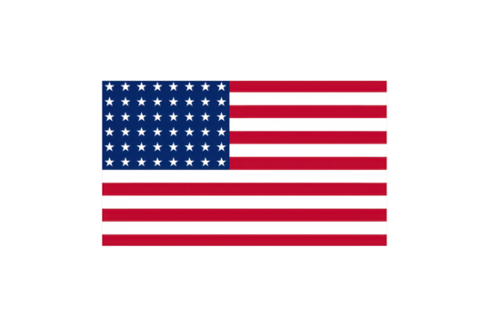 National flag of the USA on a transparent background