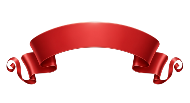 Elegant Red Ribbon Banner Celebration Design Element Announcement Scroll Luxury Invitation Graphic Decoration Isolated - Powered by Adobe