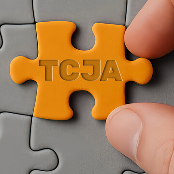 Tax Cuts and Jobs Act Concept &ndash; U.S. Economic Reform Focused on Corporate Tax Reduction and Employment Growth. TCJA