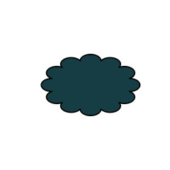 Cartoon Cloud Silhouette - Simple Vector Illustration