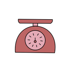 Retro Kitchen Scale Illustration: Weighing and Measurement Tool