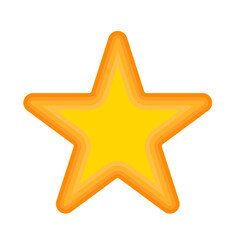 Layered Yellow Star Icon with Orange Outline
