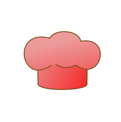 Pink Chef's Hat Icon with Outline