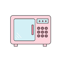 Pink Microwave Oven Illustration