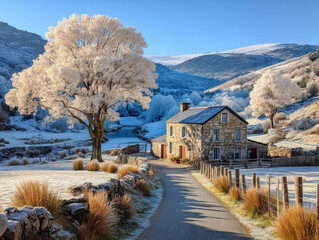 Naklejka premium ireland covered in snow