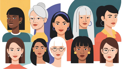 Diverse women faces representing inclusivity, beauty, and female empowerment