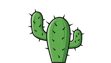 Stylized Green Cactus Illustration on White Background