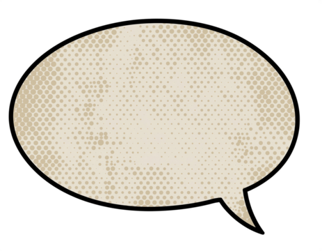 Vintage textured speech bubble with subtle halftone pattern isolated on transparent background - Powered by Adobe