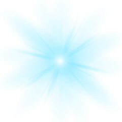 Obraz premium A soft cyan star glimmers against the dark sky. Tiny light trails ripple outward gracefully. Its gentle glow evokes calm and serenity.PNG