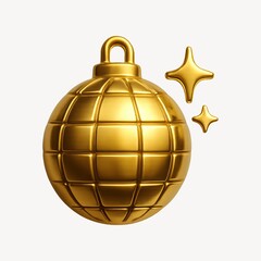 Golden ornament with sparkling stars.