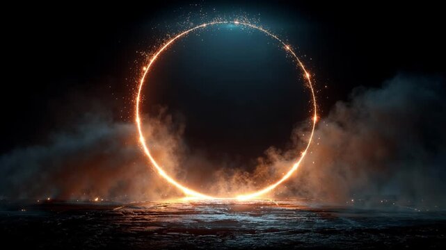 Abstract Broken Circle of Light. Human Loss, Emotional Renewal, Dignified Memory.