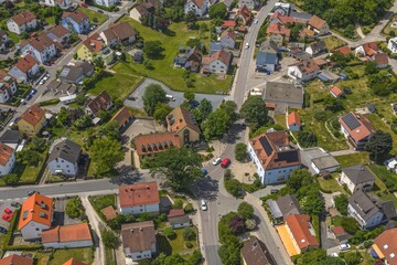 Die Gemeinde Burgthann in der Metropolregion N&uuml;rnberg in Mittelfranken von oben