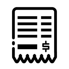 Simplified black and white receipt icon with dollar symbol