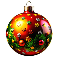 Christmas Ornament bauble for Holiday Posters, Banners, and Greeting Cards on Transparent Background